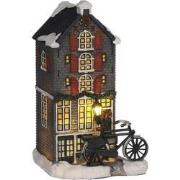 Dutch canal house battery operated - l11xw9,5xh18,5cm