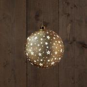 Ball Glass Matt Gold With Stars 15Cm /Led Warm White /