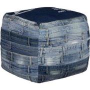 WOMO-DESIGN Vierkante zitkruk blauw, 45x45x45 cm, gemaakt van jeans me...