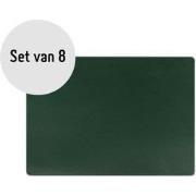 Krumble Placemat PU Leer - Donkergroen - Set van 8