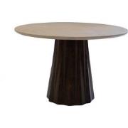 Eettafel Rond Ø150cm - Donkerbruin Marmer/Mangohout - Faiza