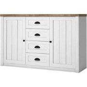 Meubella Dressoir Parello 2 - Wit - Eiken - 130 cm