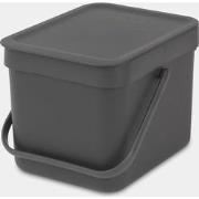 Sort & Go afvalemmer, 6 liter - Grey