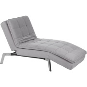 Beliani LOIRET - Chaise longue-Grijs-Fluweel