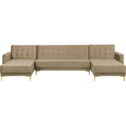 Beliani ABERDEEN - Modulaire Sofa-Beige-Fluweel