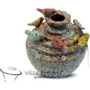 Villa Pottery  Blauwe vaas Grenada - D14xH16