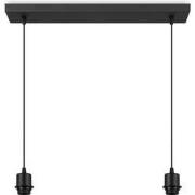 Metaal kroonluchter - Industrie hanglamp - Zwart - Met 2 pcs lampvoete...