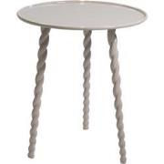 Bijzettafel Rond - Beige Aluminium - 45,5x45,5x50cm - Santi