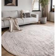 Rond vintage Vloerkleed Aila Zand/Beige - Polypropyleen - Rond 240 Ø -...