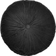 Dutch Decor KAJA - Sierkussen rond velvet Ø40 cm - Raven - zwart - Dut...