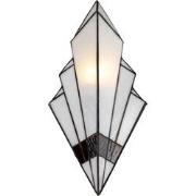 LumiLamp Wandlamp Tiffany  23x13x43 cm Wit Glas Muurlamp