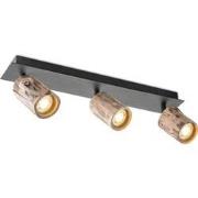 Landelijke LED Opbouwspot Wood - Zwart - 45.5/10/14.5cm - Dimbaar - pl...