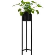 QUVIO Plantenstandaard inclusief pot - 22 x 22 x 90 cm - Metaal - Zwar...