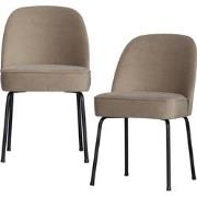 BePureHome Vogue Eetkamerstoelen - Fluweel - Khaki - Set van 2