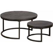 Tower living Viola round set of 2 coffeetable 70/55 - black