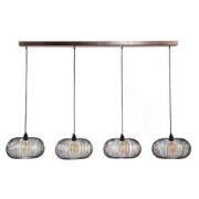 AnLi Style Hanglamp 4x Ø35 disk wire copper twist