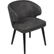 PTMD Fiori Anthracite Terra Leather Dining Chair