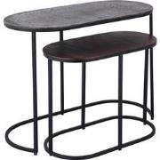 PTMD Janca Black Iron Sidetable Oval Aluminum Top SV2