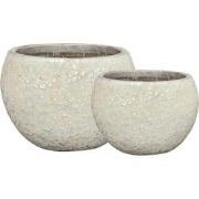 PTMD Javier Grey Ceramic Bowl Pot Round Set Of 2