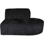 PTMD Lujo Sofa Anthracite Fiore Fabric Right Ottoman