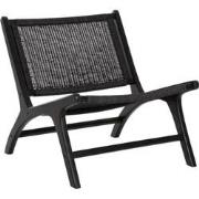 MUST Living Lounge chair Lazy Loom Black,69x65x76 cm, teakwood,  knock...