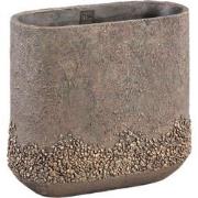 PTMD Kathryn Bronze Cement Oval Pot Stone Pieces High L