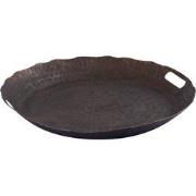 PTMD Semin Copper Alu Round Rustic Tray Wavy Edge M