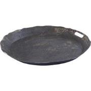 PTMD Semin Silver Alu Round Rustic Tray Wavy Edge L