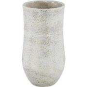 PTMD Bloempot Dorin - 16x16x30 cm - Cement - Wit