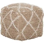 MUST Living Pouf Princess,40x40x40 cm, Beige/ Ivory, 100% wool