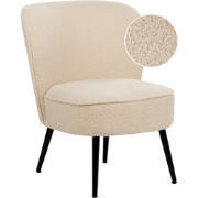 Beliani VOSS - Fauteuil-Beige-Bouclé