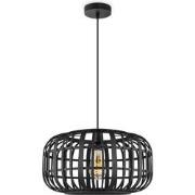 Boheemse Hanglamp - Bamboe Lampenkap - Elliptische - Zwart - Ø40 x 126...