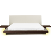 Beliani ZEN - Tweepersoonsbed-Donkere houtkleur-MDF