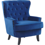 Beliani VIBORG II - Fauteuil-Blauw-Fluweel