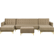 Beliani ABERDEEN - Modulaire Sofa-Beige-Fluweel