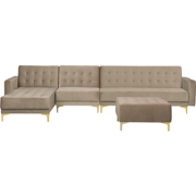 Beliani ABERDEEN - Modulaire Sofa-Beige-Fluweel