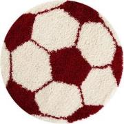 Tapijtenloods Fun Voetbal Kinderkamer Rond Vloerkleed Hoogpolig Rood W...