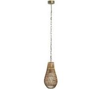 PTMD Erandi Ronde Hanglamp - H49 x Ø25 cm - Riet - Bruin