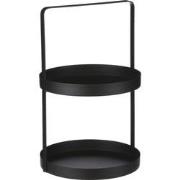 Mica Decorations Etagere 2 Laags - H41 x Ø25 cm - Metaal - Zwart