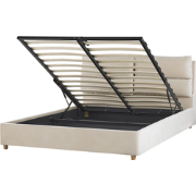 Beliani BATILLY - Tweepersoonsbed-Beige-Fluweel