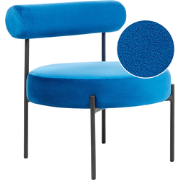 Beliani ALPHA - Fauteuil-Blauw-Fluweel