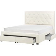 Beliani LIEVIN - Tweepersoonsbed-Beige-Fluweel