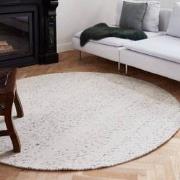 Rond vloerkleed wollen Antraciet/Wit - Cobble Stone - Rond 180 Ø - (L)