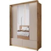 Meubella Kledingkast Innocent - Beige - 159 cm - Met spiegel