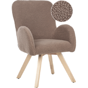 Beliani BJARN - Fauteuil-Bruin-Bouclé