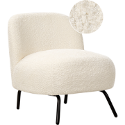 Beliani KUMLA - Fauteuil-Wit-Bouclé