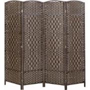 LW Collection LW Collection Kamerscherm 4 panelen rotan bruin 170x160c...