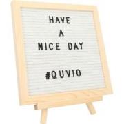 QUVIO Letterbord - Wit met houten lijst