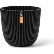 Planter Ball Groove 16,5x15 cm textile black bloempot