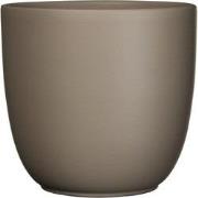 3 stuks - Bloempot Pot rond es/10.5 tusca 11 x 12 cm taupe mat Mica